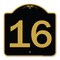 Signmission Designer Series Sign-Sign W/ Number 16, Black & Gold Aluminum Sign, 18" x 18", BG-1818-22906 A-DES-BG-1818-22906 - alternate 1